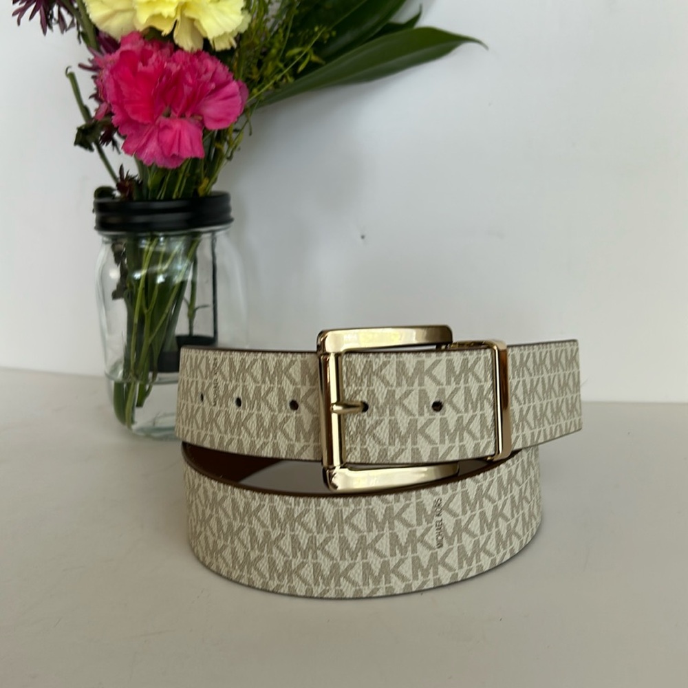 Michael Kors Beige Monogram Belt